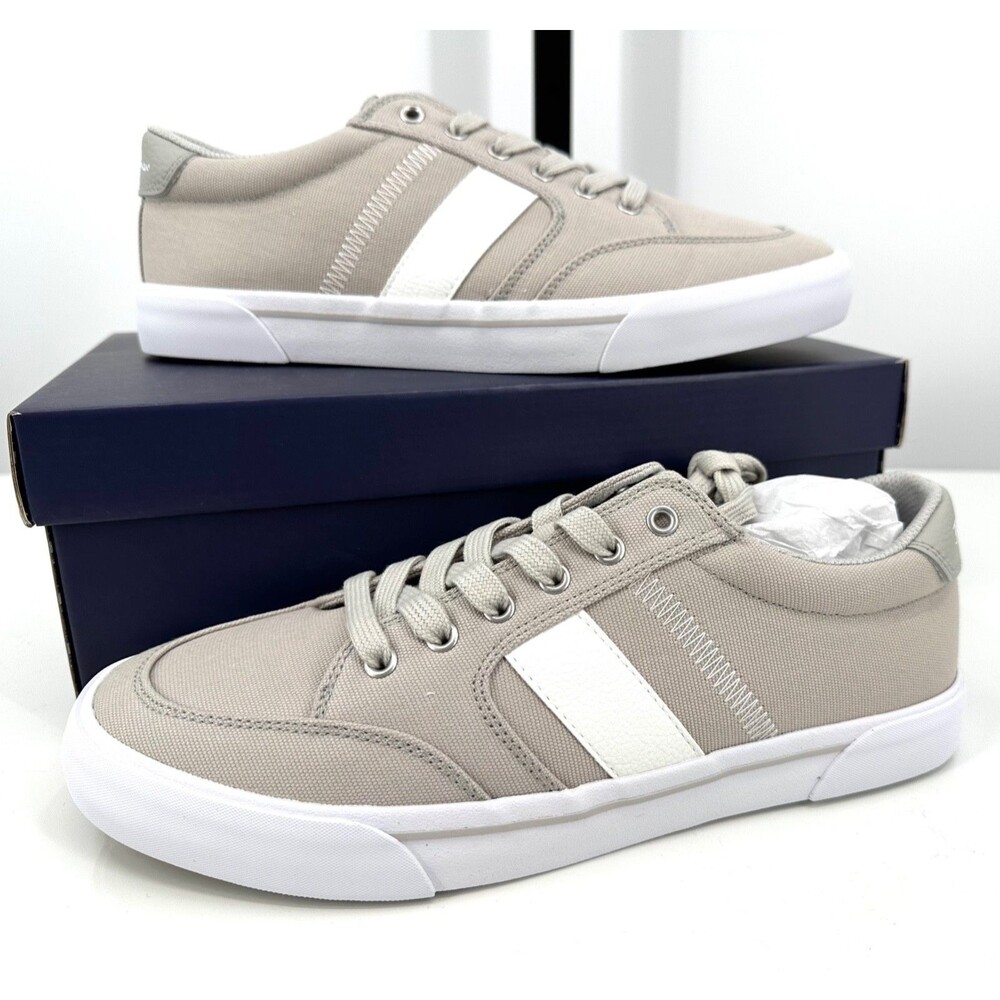 BEN SHERMAN Hawthorn Glacier Gray & White Canvas Lace-up Sneakers Men's 8.5D NEW